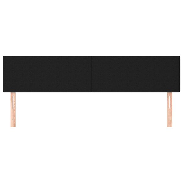 vidaXL T&ecirc;tes de lit 2 pcs Noir 100x5x78/88 cm Tissu