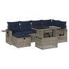 vidaXL Ensemble de canap&eacute; de jardin 7 pcs avec coussins gris r&eacute;sine tress&eacute;e