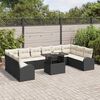 vidaXL Ensemble de canap&eacute; de jardin 11 pcs Noir Poly rotin