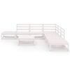 vidaXL Salon de jardin 8 pcs Blanc Bois de pin massif