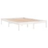 vidaXL Cadre de lit sans matelas blanc 200x200 cm bois massif