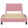 vidaXL Cadre de lit avec LED sans matelas Hanko rose 100x200 cm velours