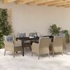 vidaXL Ensemble de salle &agrave; manger pour jardin 7 pcs Beige polyrotin