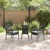 vidaXL Ensemble de salle &agrave; manger pour jardin 3 pcs Noir polyrotin