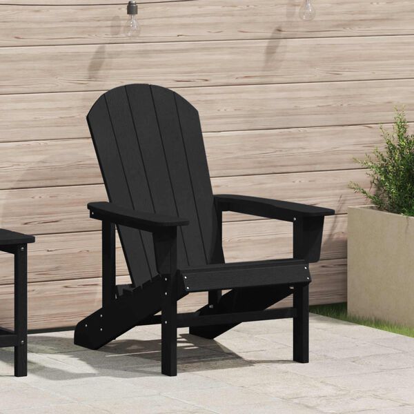 vidaXL Chaise Adirondack Noir 82 x 74 x 92 cm HDPE