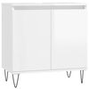 vidaXL Armoire de bain blanc brillant 58x33x60 cm bois d'ing&eacute;nierie