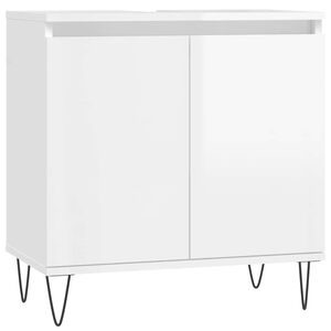 vidaXL Armoire de bain blanc brillant 58x33x60 cm bois d'ing&eacute;nierie