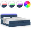 VidaXL Cadre de lit ottoman avec matelas bleu 200x200cm tissu