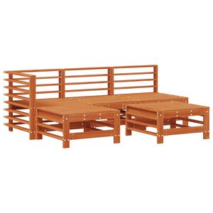 vidaXL Ensemble de salon de jardin 5 pc Brun Cir&eacute; Pin massif