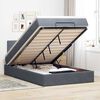 vidaXL Lit ottoman avec matelas et LED gris fonc&eacute; 90x200cm