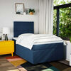 vidaXL Sommier &agrave; lattes de lit avec matelas bleu 120x190 cm tissu