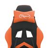 vidaXL Chaise de jeu pivotante Noir et orange Similicuir