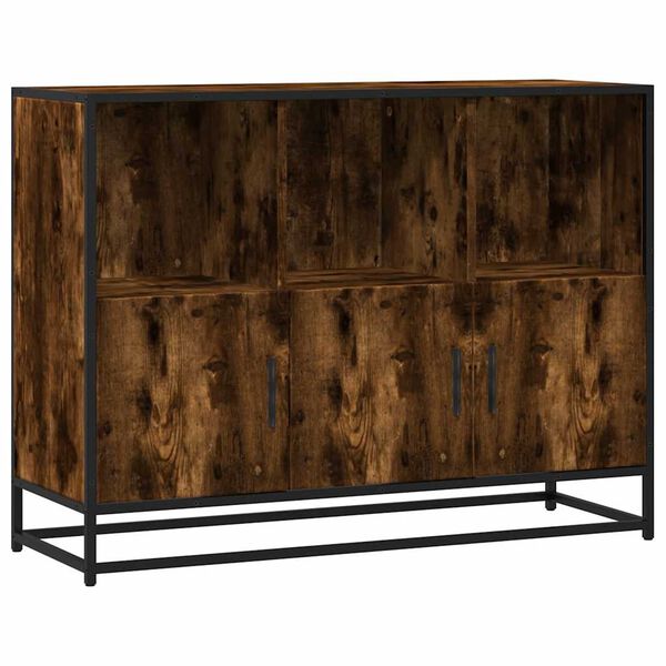 vidaXL Buffet ch&ecirc;ne fum&eacute; 100x35x76 cm bois d'ing&eacute;nierie