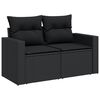 vidaXL Salon de jardin 9 pcs avec coussins noir r&eacute;sine tress&eacute;e