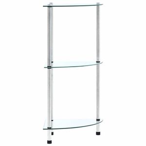 vidaXL &Eacute;tag&egrave;re 3 niveaux Transparent 30x30x67 cm Verre tremp&eacute;