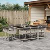 vidaXL Ensemble &agrave; manger de jardin 11pcs avec coussins gris poly rotin