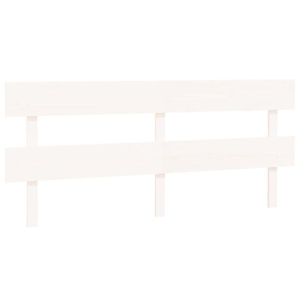 vidaXL T&ecirc;te de lit Blanc 204x3x81 cm Bois massif de pin