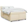 vidaXL Sommier &agrave; lattes de lit avec matelas Cr&egrave;me 140x200 cm Tissu