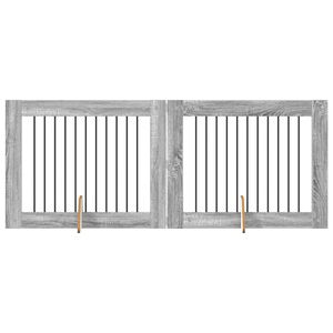 vidaXL Portillon pour chien avec supports 2 pcs Sonoma gris