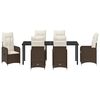vidaXL Ensemble de salle &agrave; manger pour jardin 7 pcs Marron polyrotin