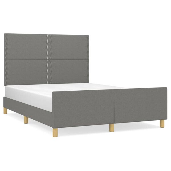 vidaXL Cadre de lit sans matelas gris fonc&eacute; 140x200 cm tissu