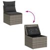 vidaXL Salon de jardin avec coussins 8 pcs gris r&eacute;sine tress&eacute;e acacia