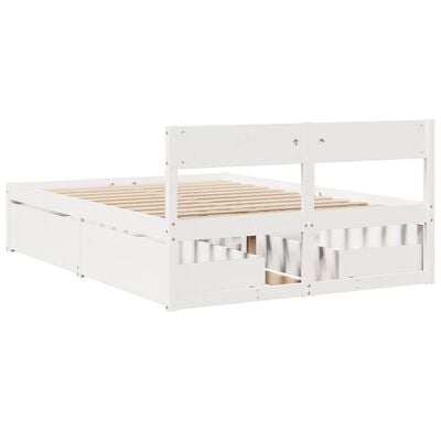 vidaXL Cadre de lit sans matelas blanc 120x190 cm bois de pin massif