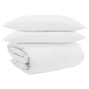 vidaXL Ensemble de Duvet avec oreiller 3 pi&egrave;ces Blanc Plume de canard