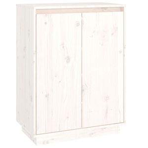 vidaXL Armoire &agrave; chaussures Blanc 60x35x80 cm Bois de pin massif