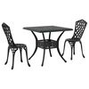 vidaXL Ensemble de tables de jardin 3 pcs Noir Aluminium coul&eacute;