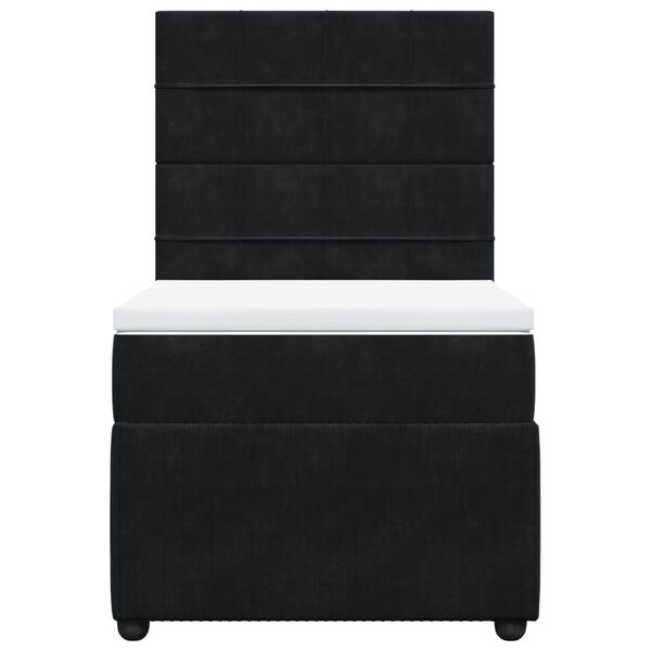 vidaXL Sommier &agrave; lattes de lit et matelas Noir 80x200 cm Velours