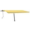 vidaXL Auvent manuel r&eacute;tractable sur pied 500x300 cm Jaune/Blanc