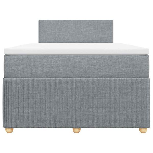 vidaXL Sommier &agrave; lattes de lit et matelas gris clair 120x190 cm tissu