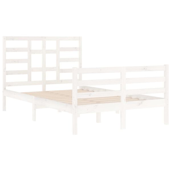 vidaXL Cadre de lit sans matelas blanc bois massif 120x200 cm