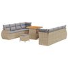 vidaXL Ensemble de canap&eacute; de jardin 11 pc Beige polyrotin