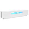 vidaXL Meuble TV avec lumi&egrave;res LED Blanc brillant 180x35x40 cm