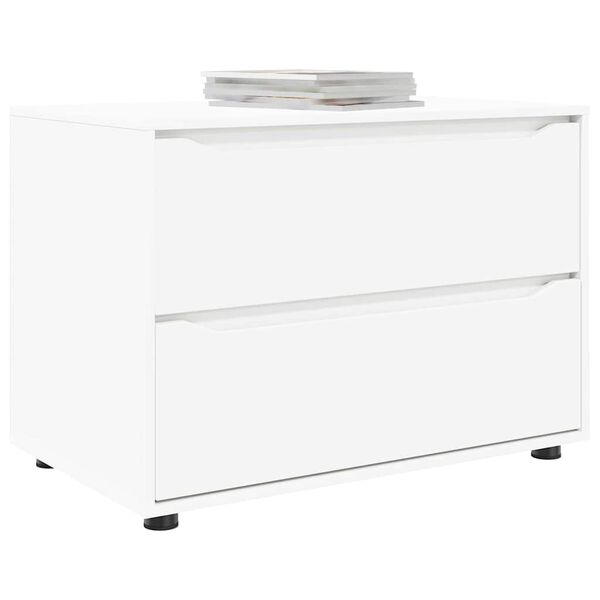 vidaXL Armoire de rangement Blanc 80 x 48 x 57 cm Bois d'ing&eacute;nierie