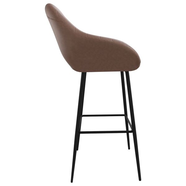 vidaXL Tabouret de bar Marron fonc&eacute; Similicuir