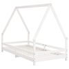 vidaXL Cadre de lit pour enfants blanc 90x190 cm bois de pin massif