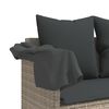 vidaXL Chaise longue avec auvent et coussins gris clair r&eacute;sine tress&eacute;e