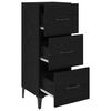 vidaXL Buffet Ch&ecirc;ne noir 34,5 x 34 x 90 cm Bois d'ing&eacute;nierie