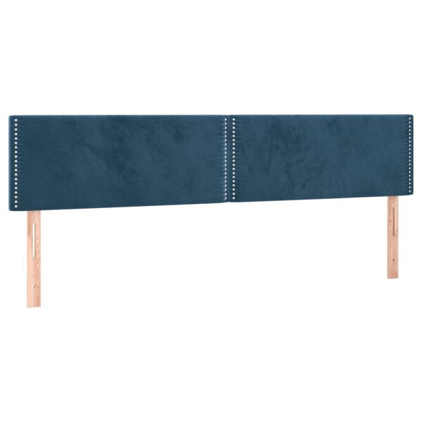 vidaXL T&ecirc;te de lit &agrave; LED Bleu fonc&eacute; 180x5x78/88 cm Velours