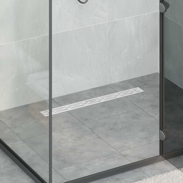 vidaXL Drain de douche avec couvercle en verre et siphon &agrave; 360&deg; 70 cm