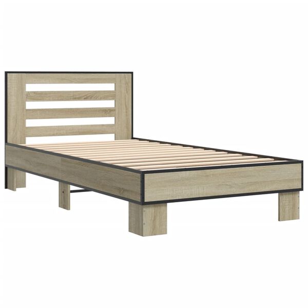 vidaXL Cadre de lit sans matelas chêne sonoma 75x190 cm