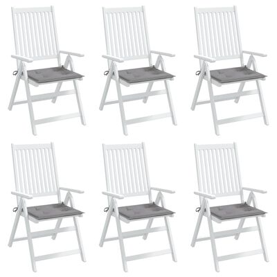 vidaXL Coussins de chaise jardin lot de 6 gris 50x50x3 cm tissu oxford
