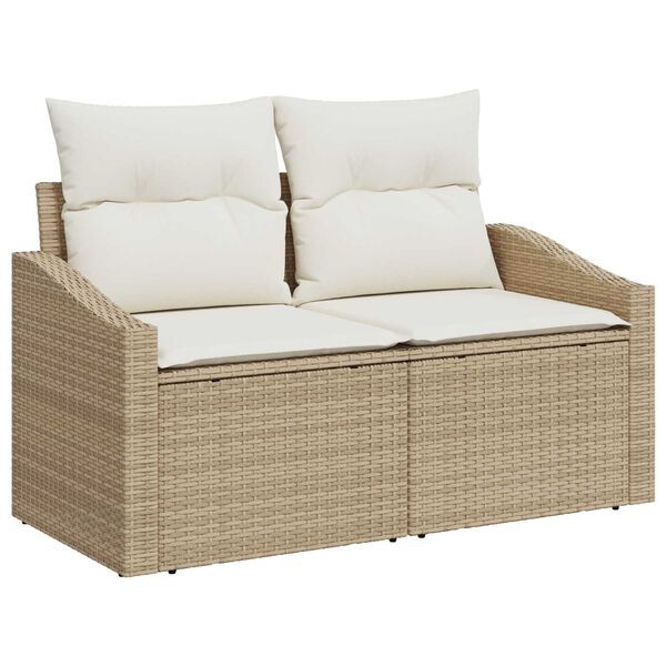 vidaXL Ensemble de canap&eacute; de jardin 6 pcs Beige et cr&egrave;me polyrotin