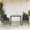 vidaXL Ensemble &agrave; manger de jardin 3 pcs coussins gris r&eacute;sine tress&eacute;e