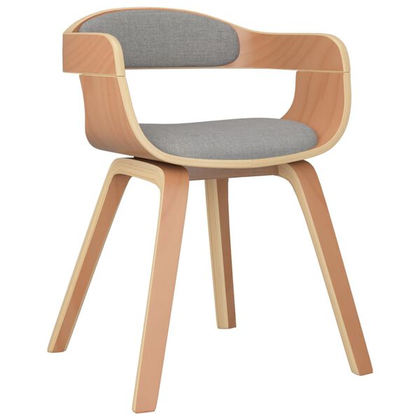 vidaXL Chaises &agrave; manger lot de 6 taupe bois courb&eacute; et tissu
