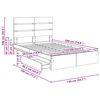 vidaXL Lit de Rangement Gris b&eacute;ton 135 x 190 cm Bois d'ing&eacute;nierie