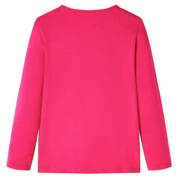 T-shirt enfants &agrave; manches longues rose vif 92